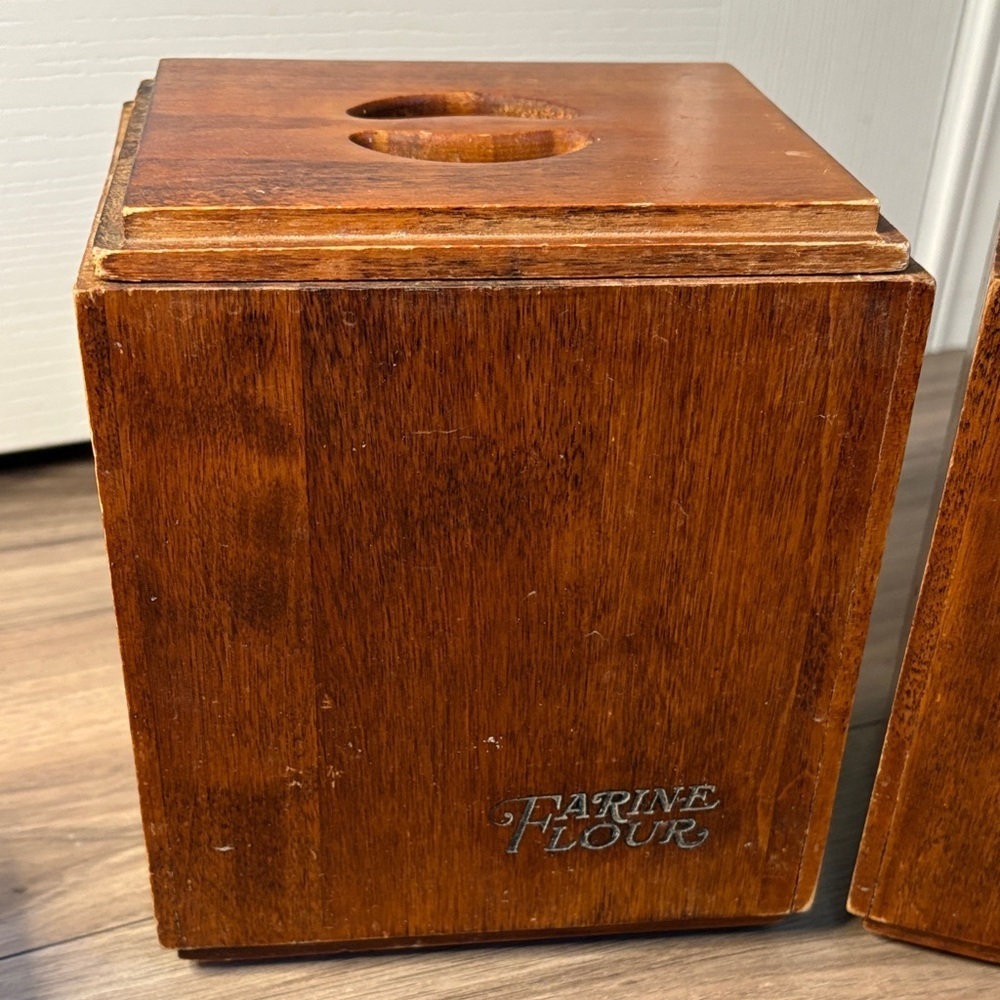 ❌❌SOLD❗️❗️Vintage Set of 4 Baribocraft maple wood kitchen canisters. - Picture 2 of 6